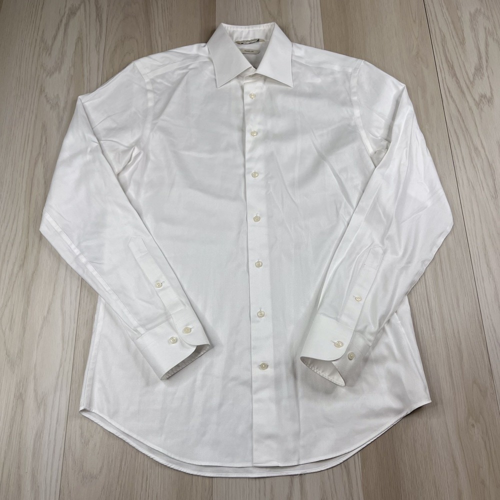 Suit Supply Traveller Button Up Shirt Mens Size 39 15 1/2 Slim Fit White